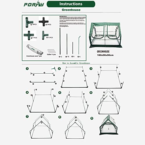 Portable Greenhouse for Garden Bed with PVC Cover R560397