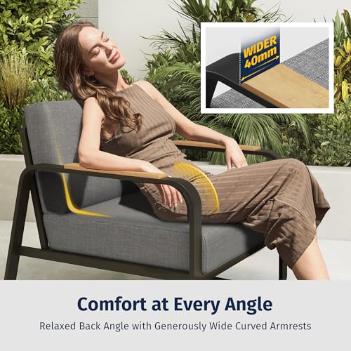 4-Piece Outdoor Patio Furniture Set with Sofa and Tempered Glass Table B6490