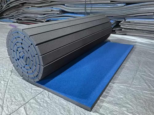 Indoor Gymnastics Track Mat with Grippy Carpet Top for Fitness and MMA T741941