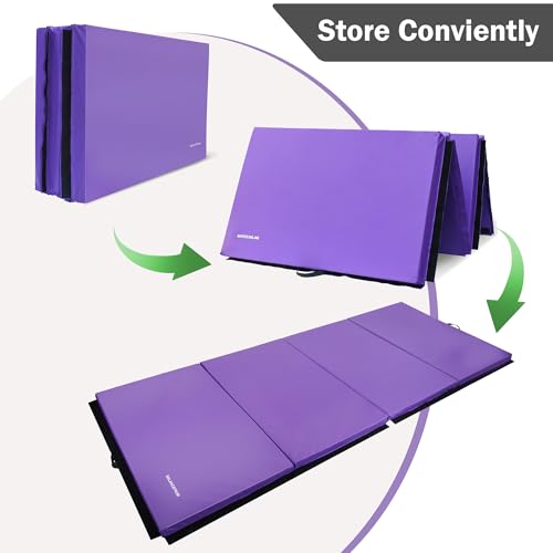 Folding Exercise Gymnastics Mat 4x10x3 Inch with Carrying Handles C40381