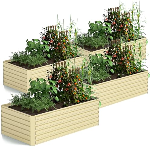 Galvanized Raised Garden Bed 8x4x2ft, Large Metal Planter Box for Outdoor Vegetables, Flowers & Herbs D2106