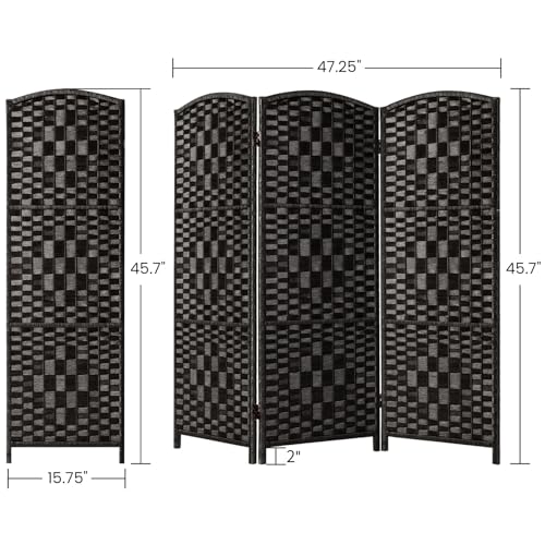 3 Panel Folding Room Divider, Dark Mocha Privacy Screen K453
