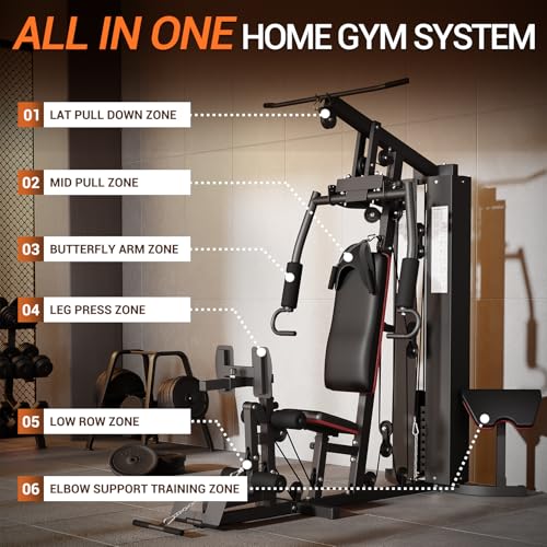 Home Gym Equipment Multifunctional Full Body Workout Machine with 150LBS Weight Stack and Pulley System K9984