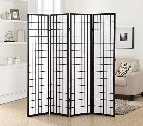 4 Panel Shoji Room Divider Screen, Natural C5775