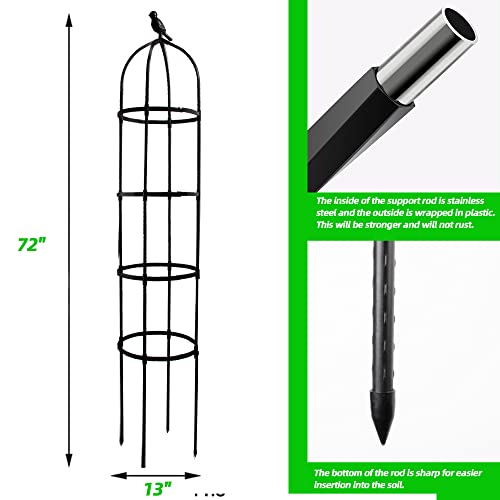 Garden Trellis for Climbing Plants, Rustproof Metal Pipe, 6ft, Indoor Outdoor Plant Support Y969