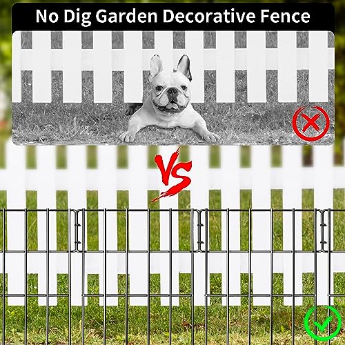 Animal Barrier Fence, No Dig Garden Decorative Fence, Rustproof Metal, 27ft x 17in A77631