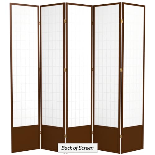7 ft. Tall Window Pane Shoji Screen Room Divider, 3 Panels, White S15216