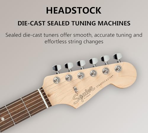 Stratocaster Electric Guitar Bundle with Amplifier, Gig Bag, Strap, Cable, Picks, and DVD F102