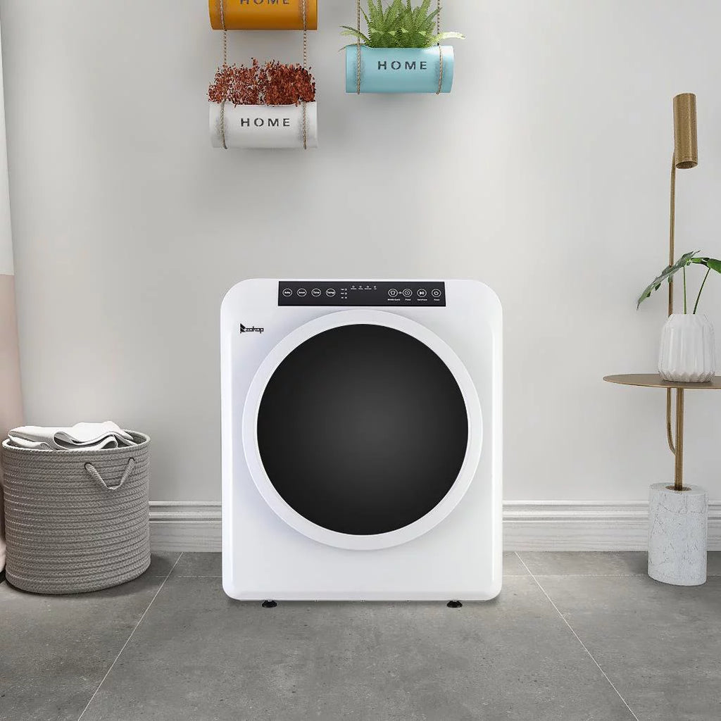 Compact Electric Clothes Dryer 13lbs Capacity Stainless Steel, White W209