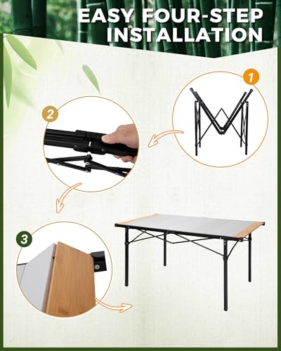 Folding Camping Table Aluminum Roll Up Portable Picnic Table Q486920