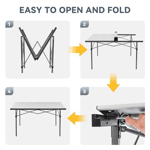 Folding Camping Table Aluminum Roll Up Portable Picnic Table Q486920