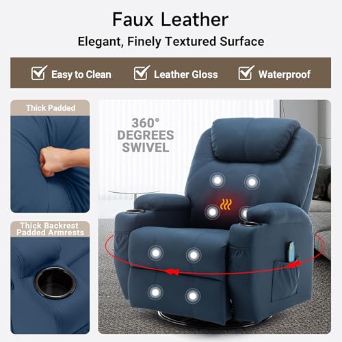 Rocking Recliner Chair with Massage and Heat for Adults H49678