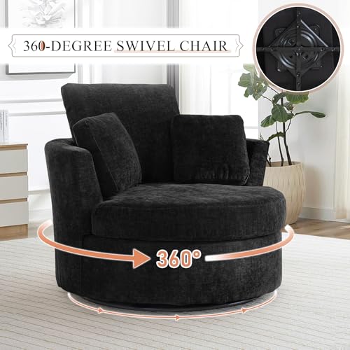 Round Swivel Barrel Chair with Ottoman for Living Room Bedroom G375183