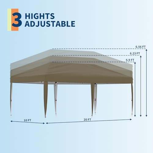 Pop Up Canopy Tent with Roller Bag, Adjustable Height U660