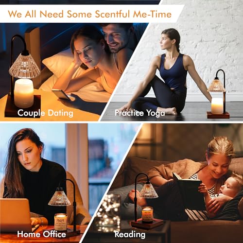 Candle Warmer Lamp with Timer, Dimmable, Height Adjustable for Jar Candles U2742