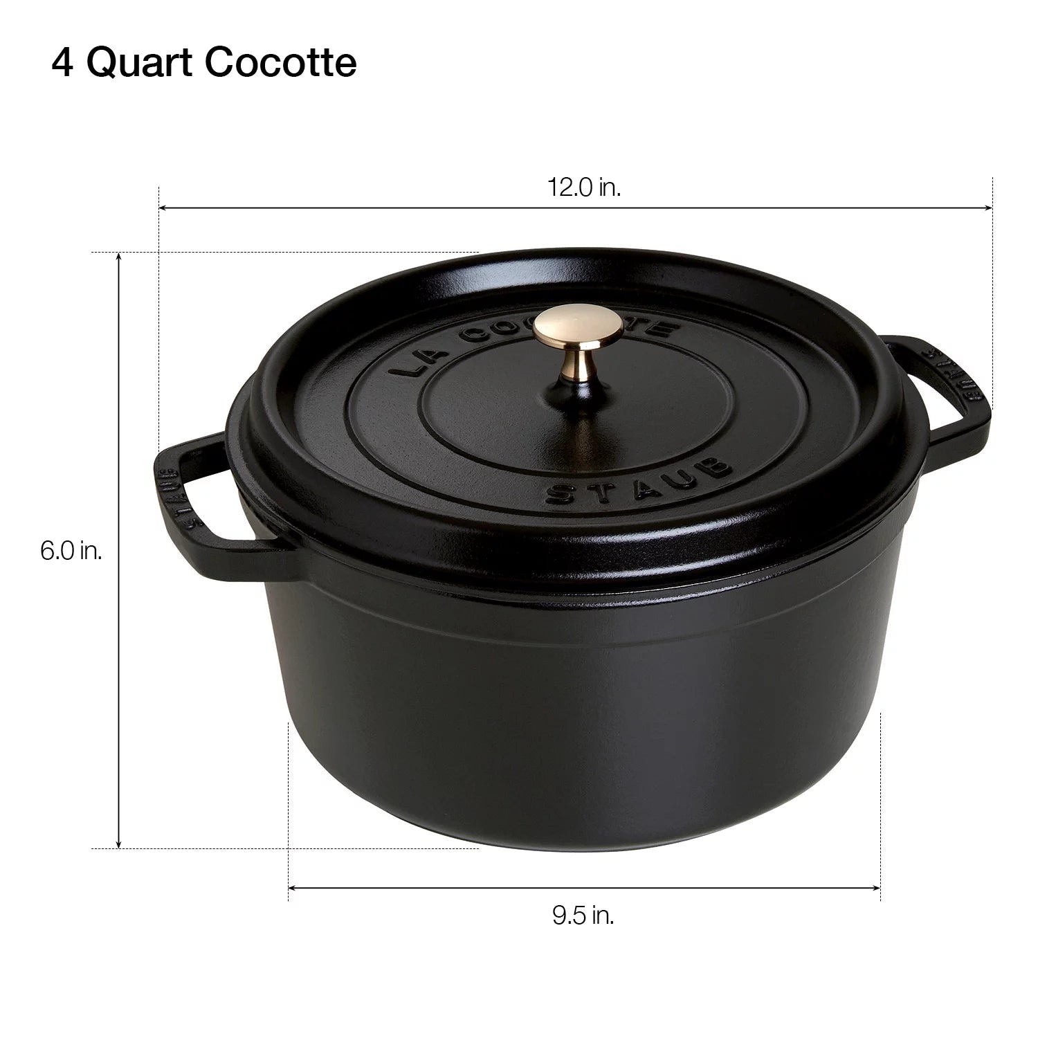Cast Iron 4-Qt Round Cocotte H356