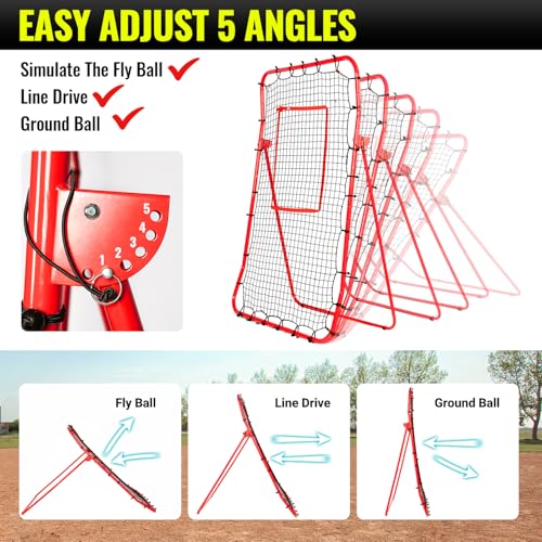 Baseball Rebounder Net with Strike Zone, Adjustable Pitching and Catching Net U99157