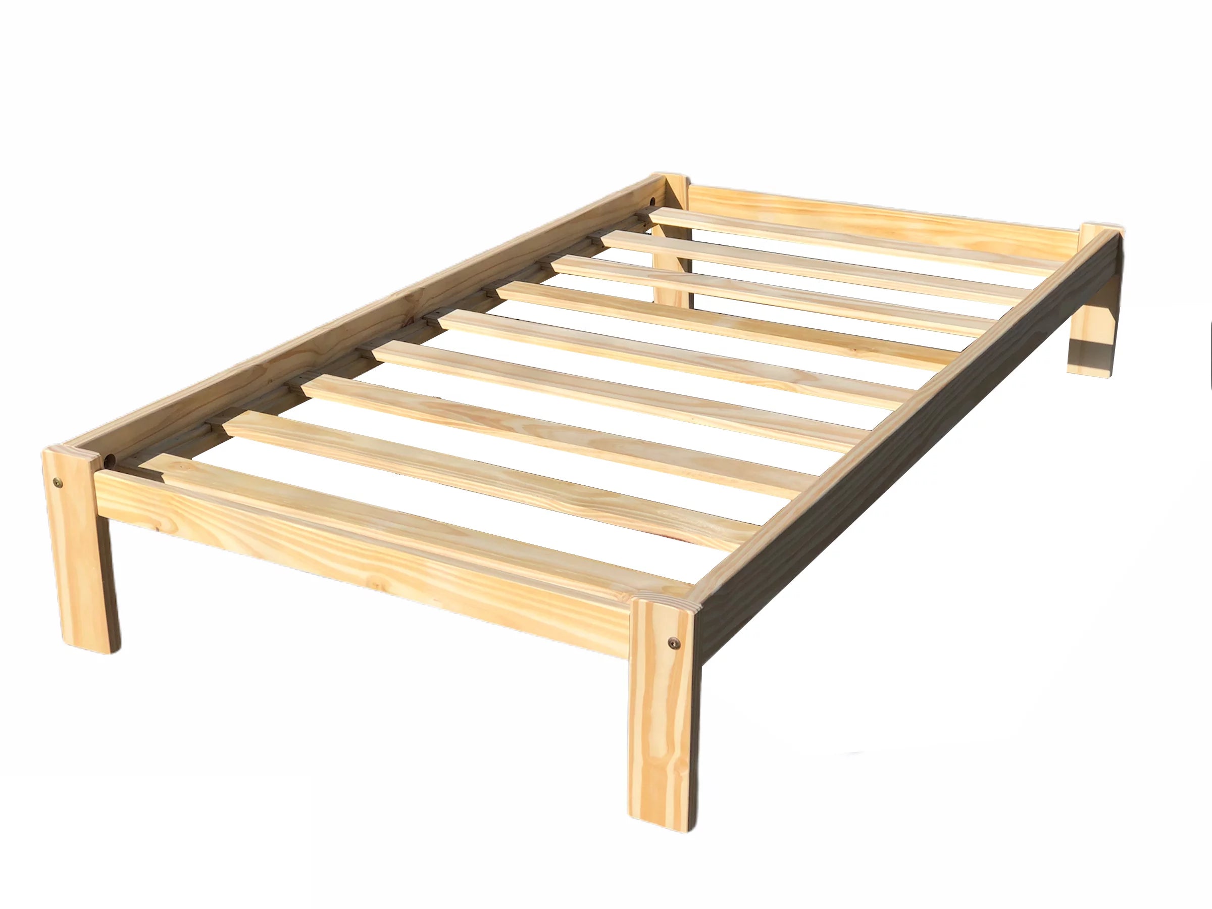 Twin Size Solid Pine Wood Platform Bed R403540