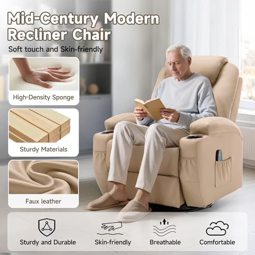 Rocking Recliner Chair with Massage and Heat for Adults H49678
