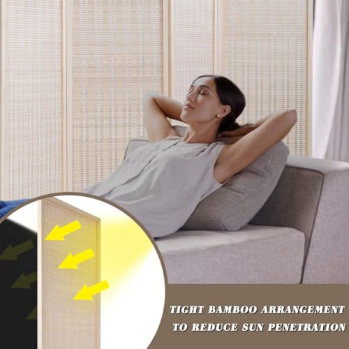 Bamboo Room Divider 6 Panel Folding Privacy Screen for Home H37149