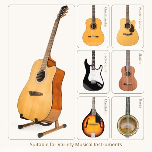 Wood Guitar Stand Foldable for Acoustic Electric Bass V5101