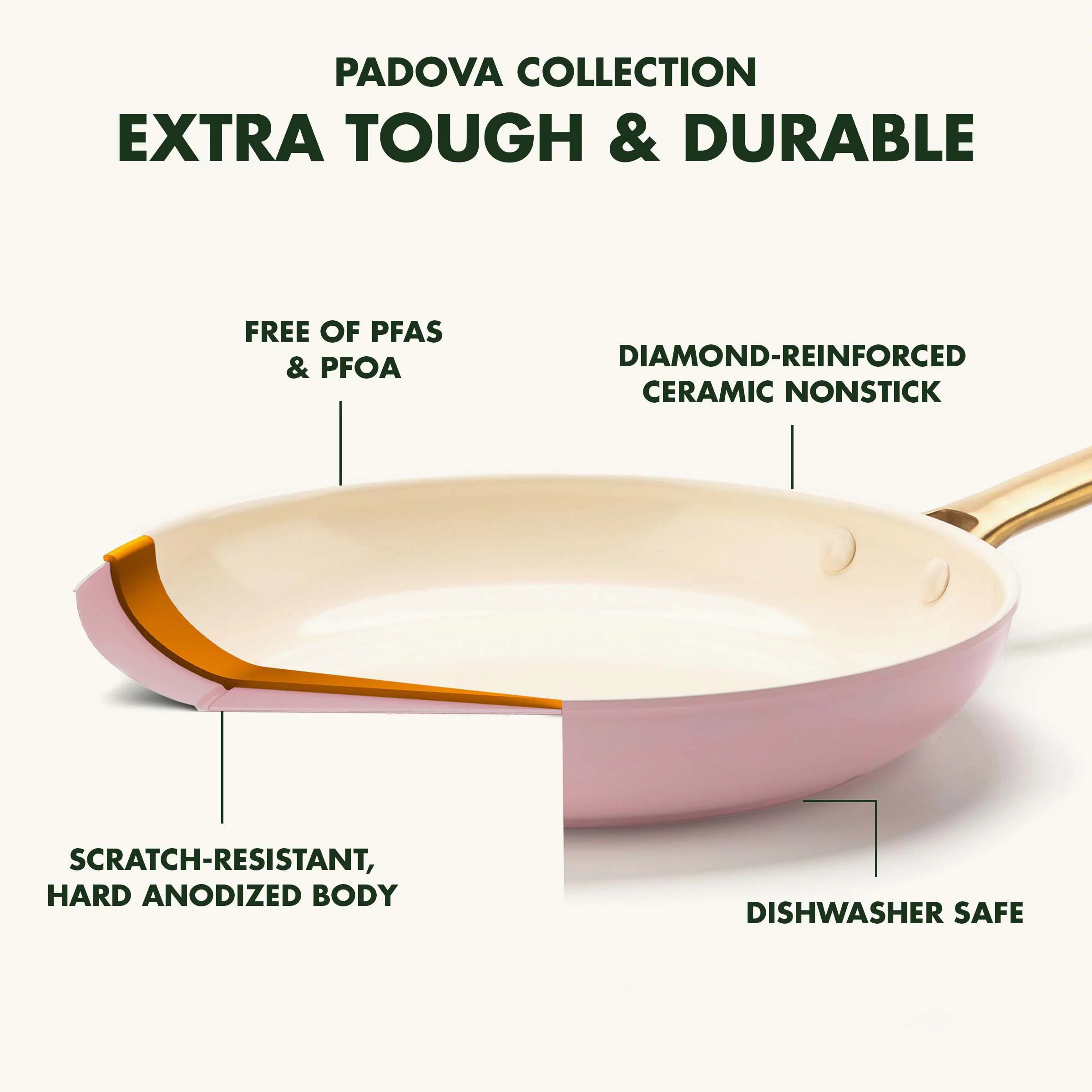 Healthy Ceramic Nonstick 10 Piece Cookware Set, Blush Pink J128528