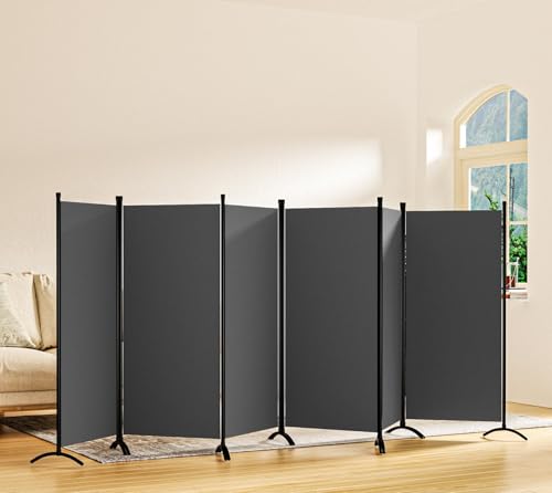 Room Divider, 6-Panel Folding Privacy Screen, Freestanding Partition G607