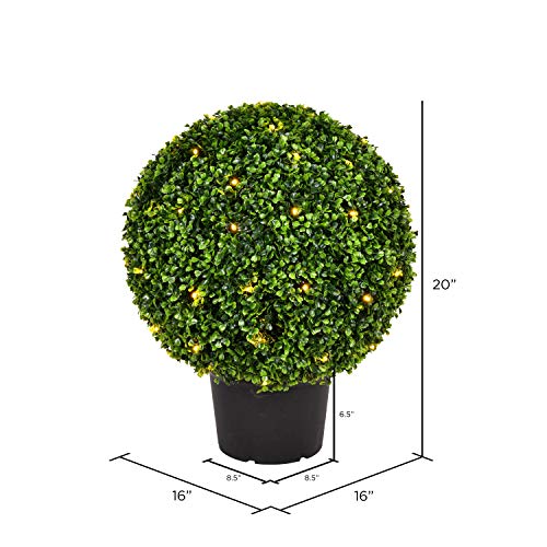 Artificial Boxwood Topiary Ball - UV Resistant Indoor Outdoor - Potted Green M8048