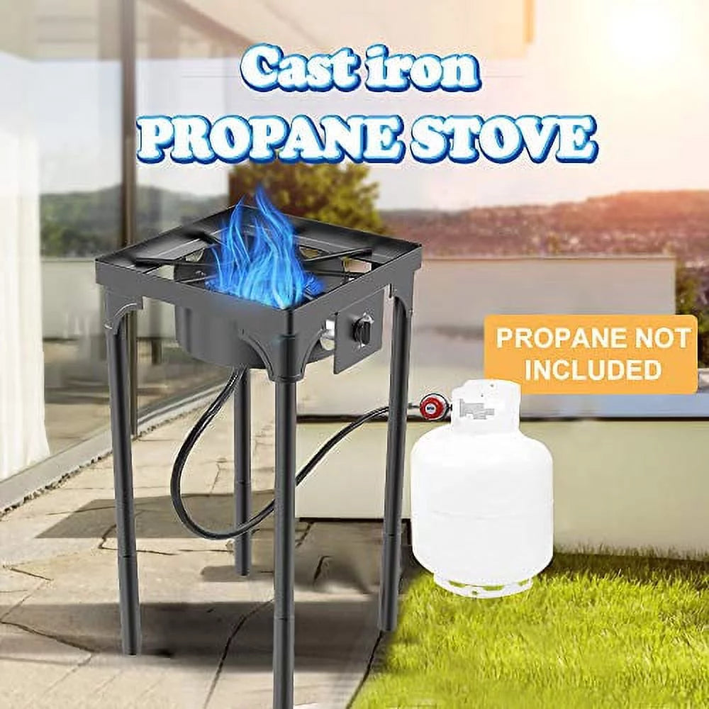 Portable Propane Stove, Single Burner with Gas Hose and Detachable Legs I741