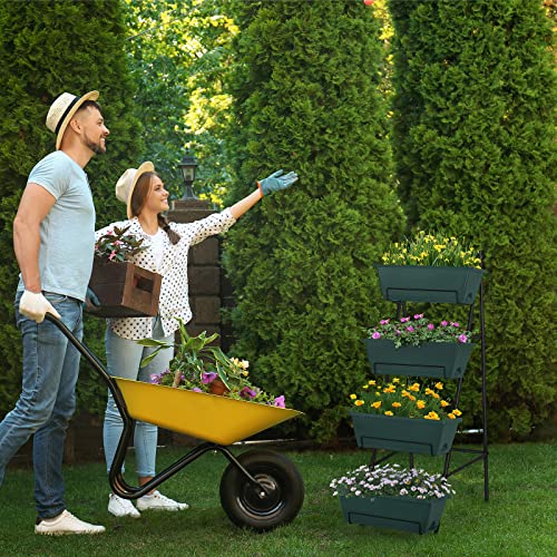 Raised Garden Bed 4 Tier Vertical Planter with Legs H80745