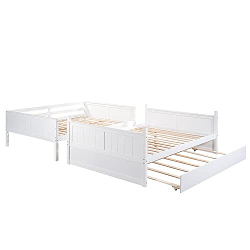 Twin Over Full Bunk Bed with Slide and Stairs for Kids I642