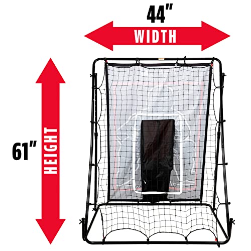 Baseball Pitching Target and Rebounder Net - 2-in-1 Pitch Trainer and Pitchback Net S812611