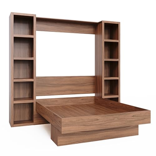 Queen Murphy Wall Bed with Two Bookshelves Z468