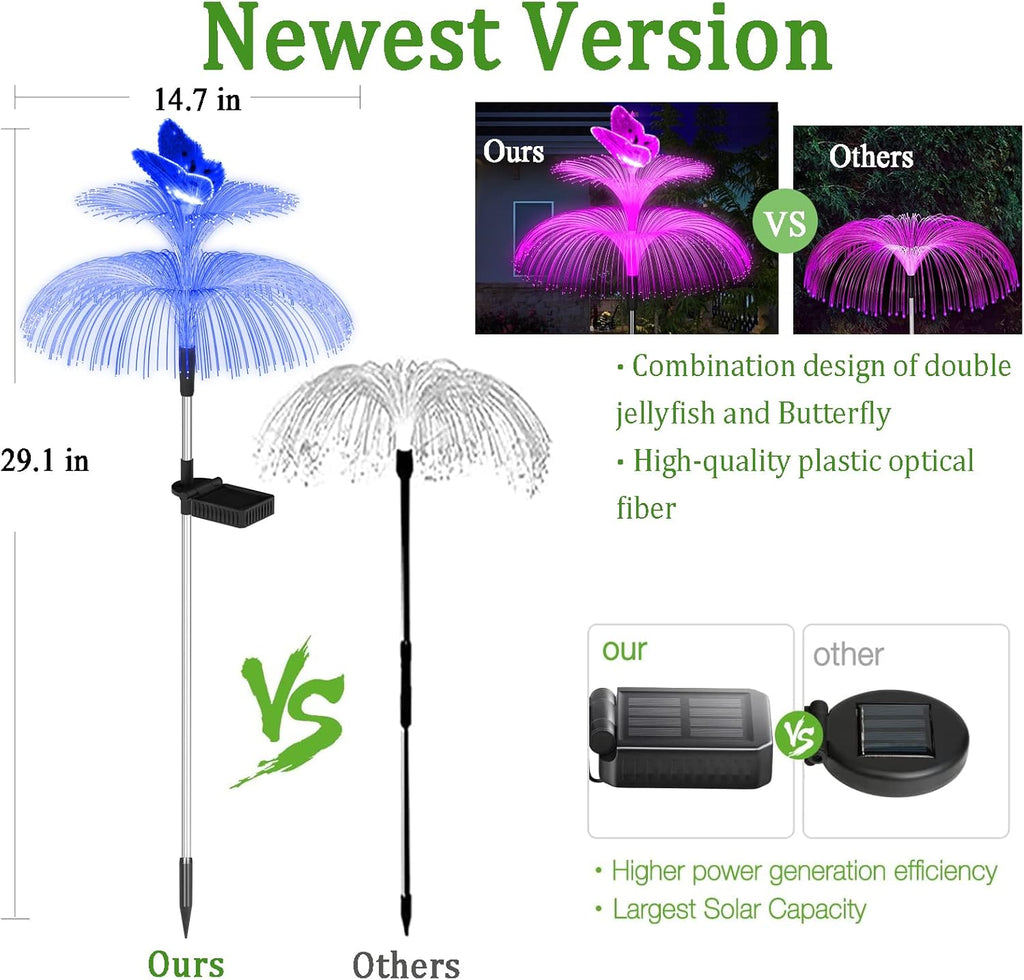Solar Garden Lights Waterproof Outdoor Decorative, 3 Pack U571