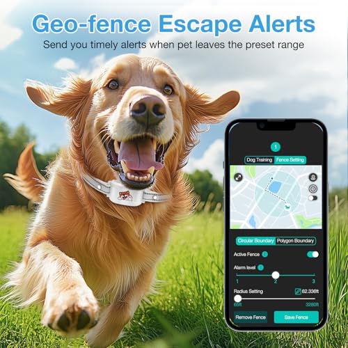 Wireless GPS Dog Fence and Training Collar, Waterproof Rechargeable O1867