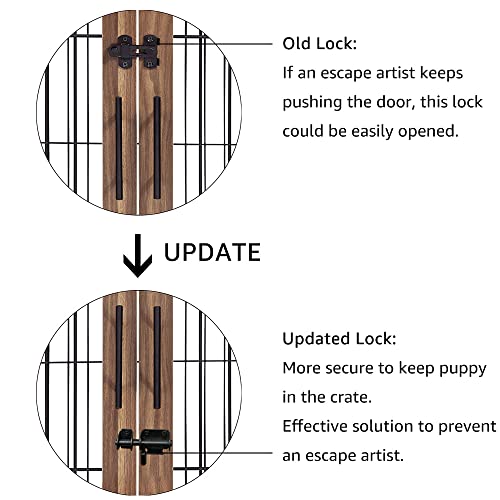 Wooden Dog Crate End Table with Double Doors and Pet Bed E595686