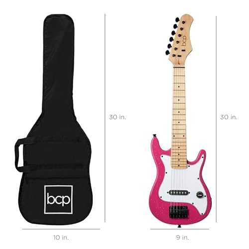 30in Kids Electric Guitar Beginner Starter Kit with Amplifier, Strap, Gig Bag, Picks J4176
