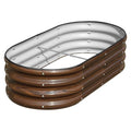 Galvanized Raised Garden Bed, 4x2x1ft Oval Metal Planter Box for Outdoor Plants Vegetables X93266
