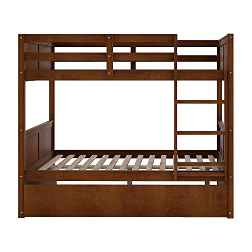Twin Over Full Bunk Bed with Slide and Stairs for Kids I642