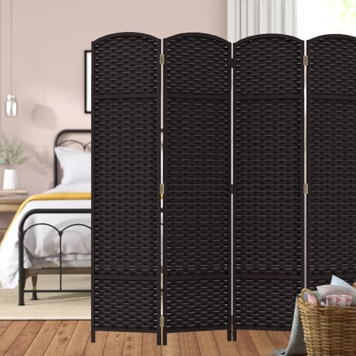 4 Panel Room Divider Screen 5.6 Ft Tall Folding Privacy Partition H959002