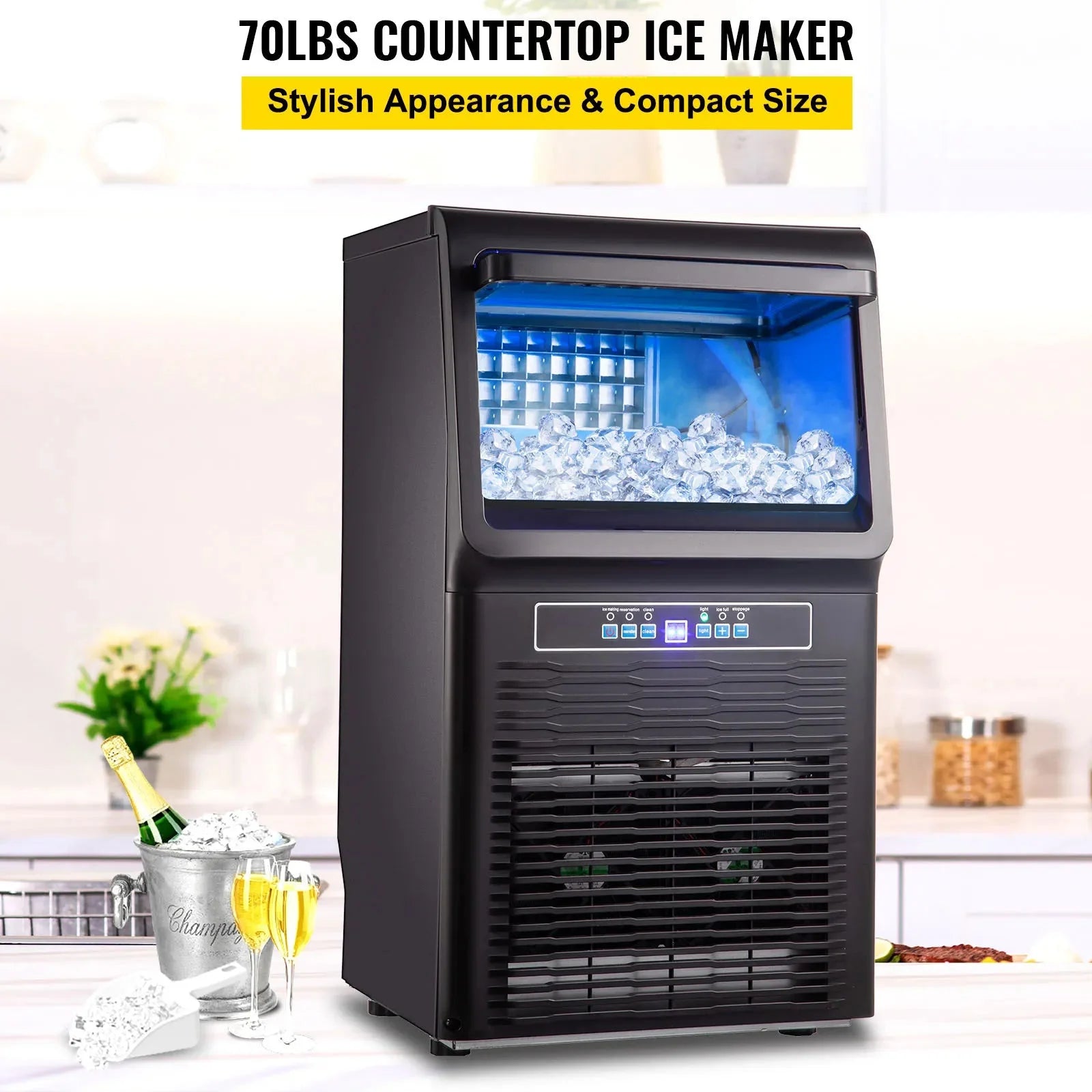 Commercial Ice Maker 30KG/24H Countertop Automatic Cube Ice Machine G46115