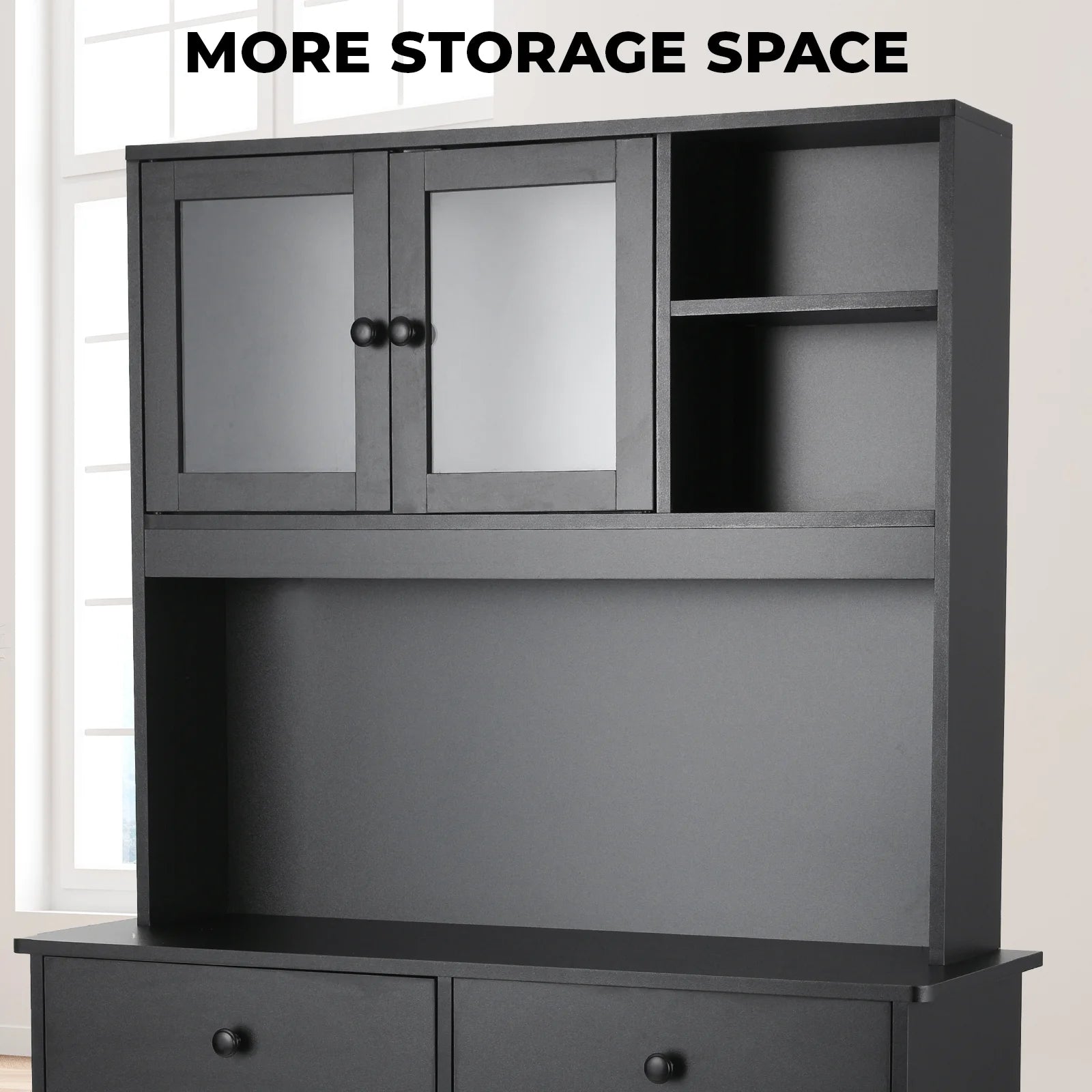 Kitchen Pantry Storage Cabinet with Double Tilt Out Trash Bin Holder R378