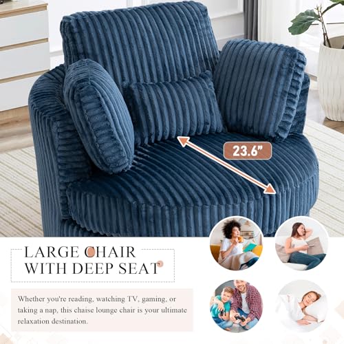 Round Swivel Barrel Chair with Ottoman for Living Room Bedroom G375183