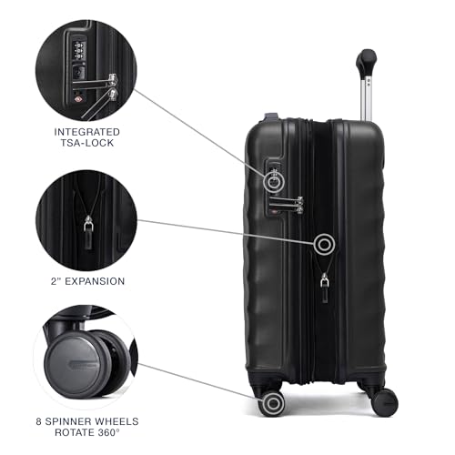 Hardside Expandable Carry-On Luggage with 8 Spinner Wheels and TSA Lock Q7052