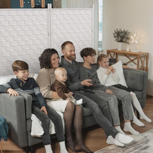 2 Panel Room Divider - White Folding Privacy Screen for Indoor Separation S4442