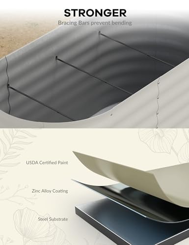 Galvanized Raised Garden Bed for Vegetables, Fruits and Flowers V33720