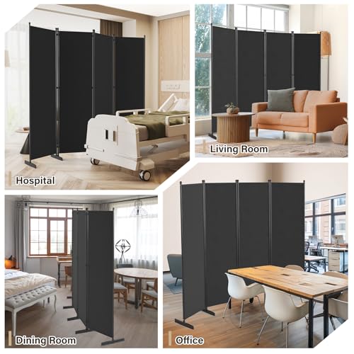 Room Divider 4 Panel, 80" W Portable Wall Divider for Room Separation, Freestanding Folding Privacy Screen Z571231