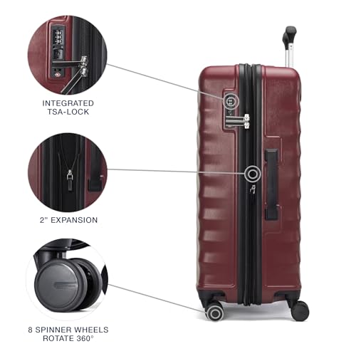 Hardside Expandable Carry-On Luggage with 8 Spinner Wheels and TSA Lock Q7052