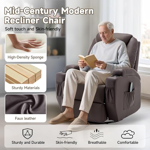 Rocking Recliner Chair with Massage and Heat for Adults H49678