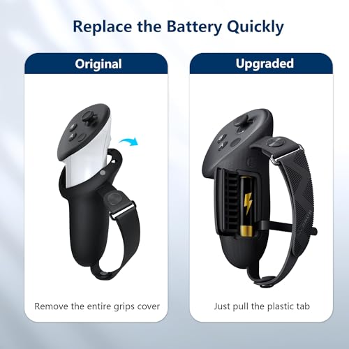 Controller Grips Cover with Battery Opening Cover and Knuckle Straps Protector H1506